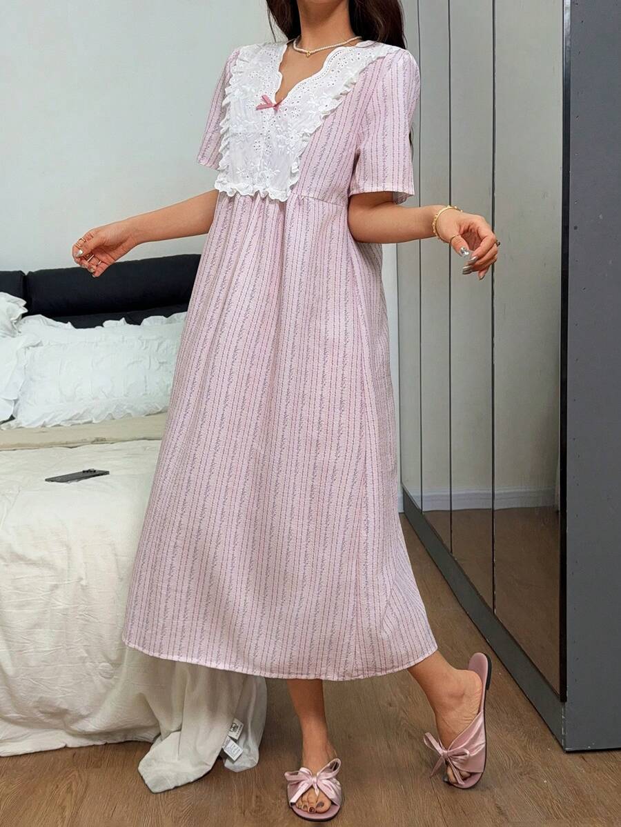 SHEIN Napfluff فستان نوم بطبعة زهور ناعم ومريح