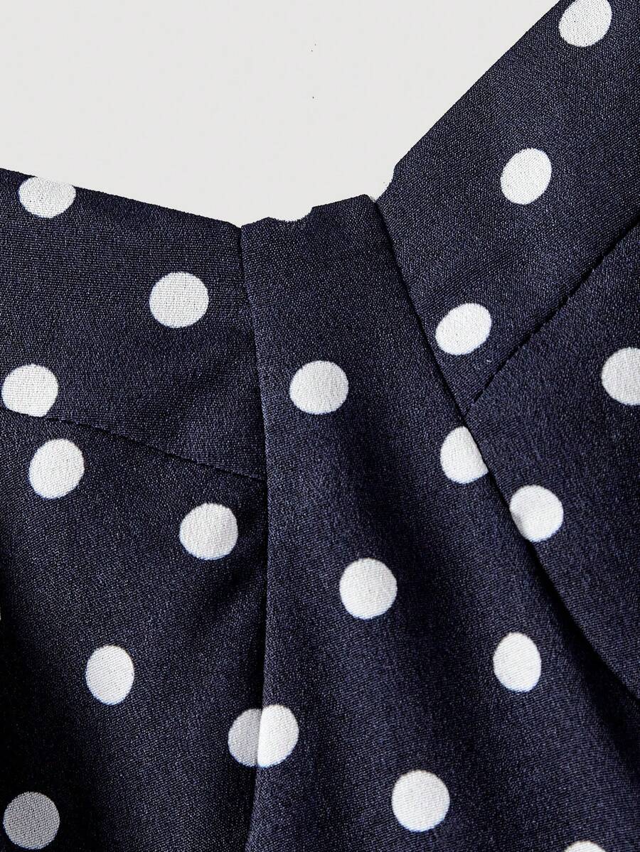 SHEIN MOD فستان حفلات أنيق بطبعة بنقاط البولكا بشق جانبي
