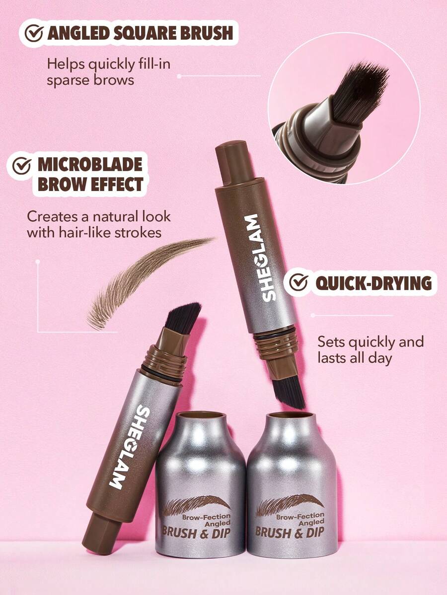 SHEGLAM Brow-Fection فرشاة مائلة وبودرة حواجب