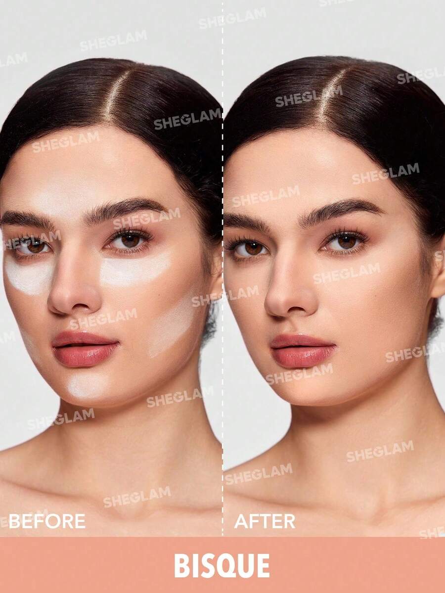 SHEGLAM بودرة تثبيت الوجه وتحت العين 2 في 1 شفافة وغير لامعة