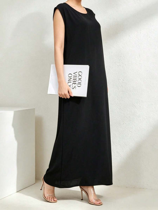 SHEIN CEY عباية سوداء من قماش خفيف قابل للتنفس