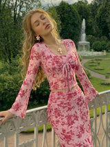 SHEIN MOD طقم قطعتين بلوزة بأكمام طويلة وتنورة ضيقة كاجوال