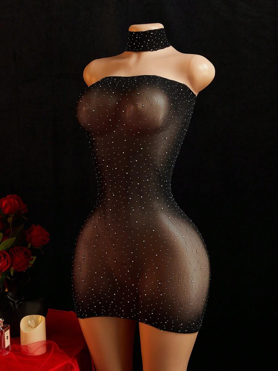 SHEIN ChaseTheNight طقم لانجري شبكي قطعتين