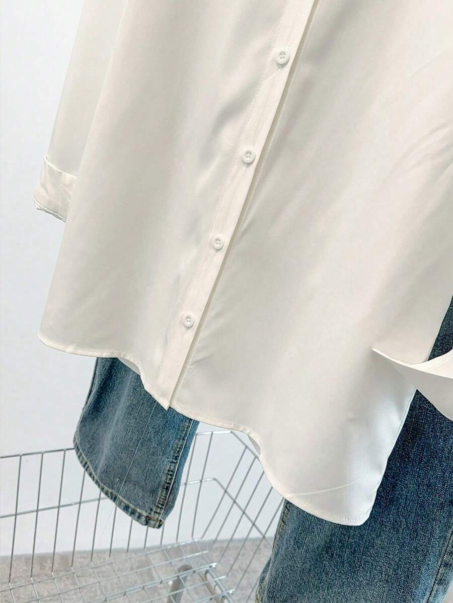 SHEIN INAWLY قميص نسائي أبيض بأزرار