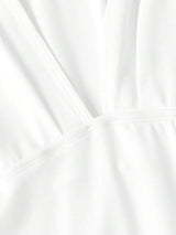 SHEIN MOD فستان أبيض سادة أنيق بحزام خصر