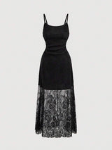 SHEIN MOD فستان أسود بسيط وأنيق