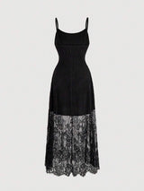 SHEIN MOD فستان أسود بسيط وأنيق