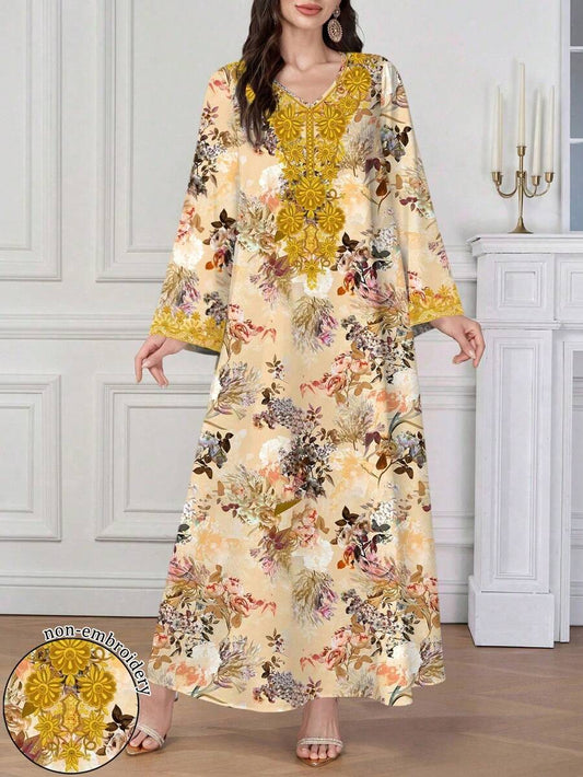 SHEIN Al Najma فستان عربي بطبعة زهور