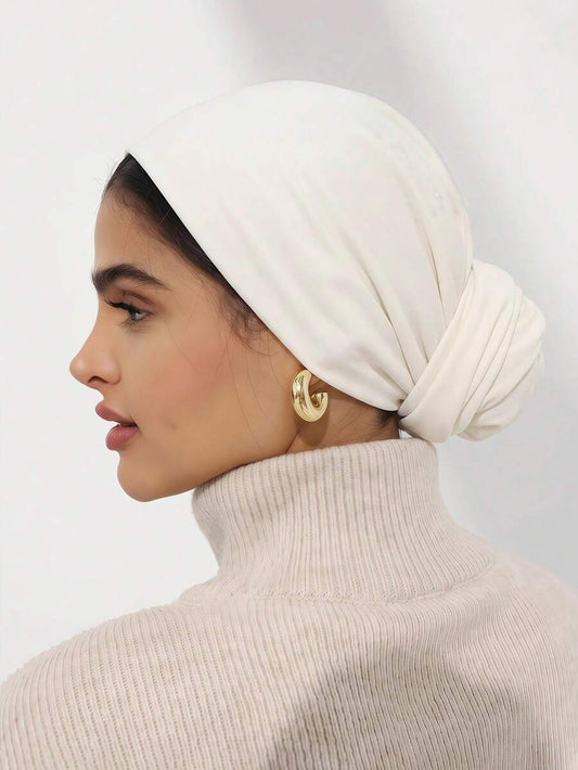 SHEIN حجاب نسائي كلاسيكي بلون أبيض من قماش مودال ناعم
