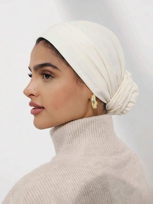 SHEIN حجاب نسائي كلاسيكي بلون أبيض من قماش مودال ناعم