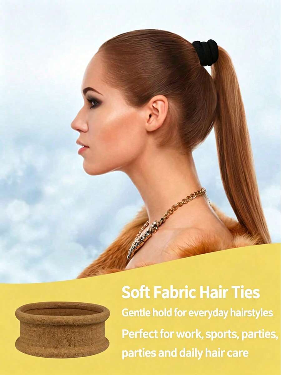 SHEIN طقم 10 ربطات شعر عريضة بدون خياطة عالية المرونة