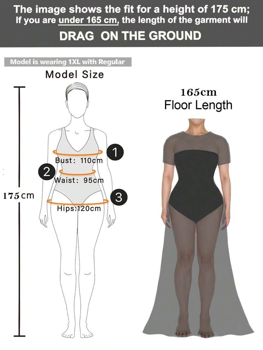 SHEIN Cravure فستان ماكسي أرجواني شيفون مقاس كبير بأكمام طويلة