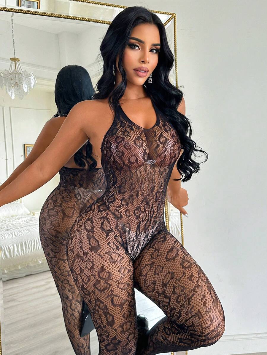 SHEIN ChaseTheNight بودي لانجري شبكي مثير