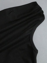SHEIN Sweetra طقم قطعتين بلوزة مكشوفة الكتفين مطوية وتنورة منقطة بخصر مشدود