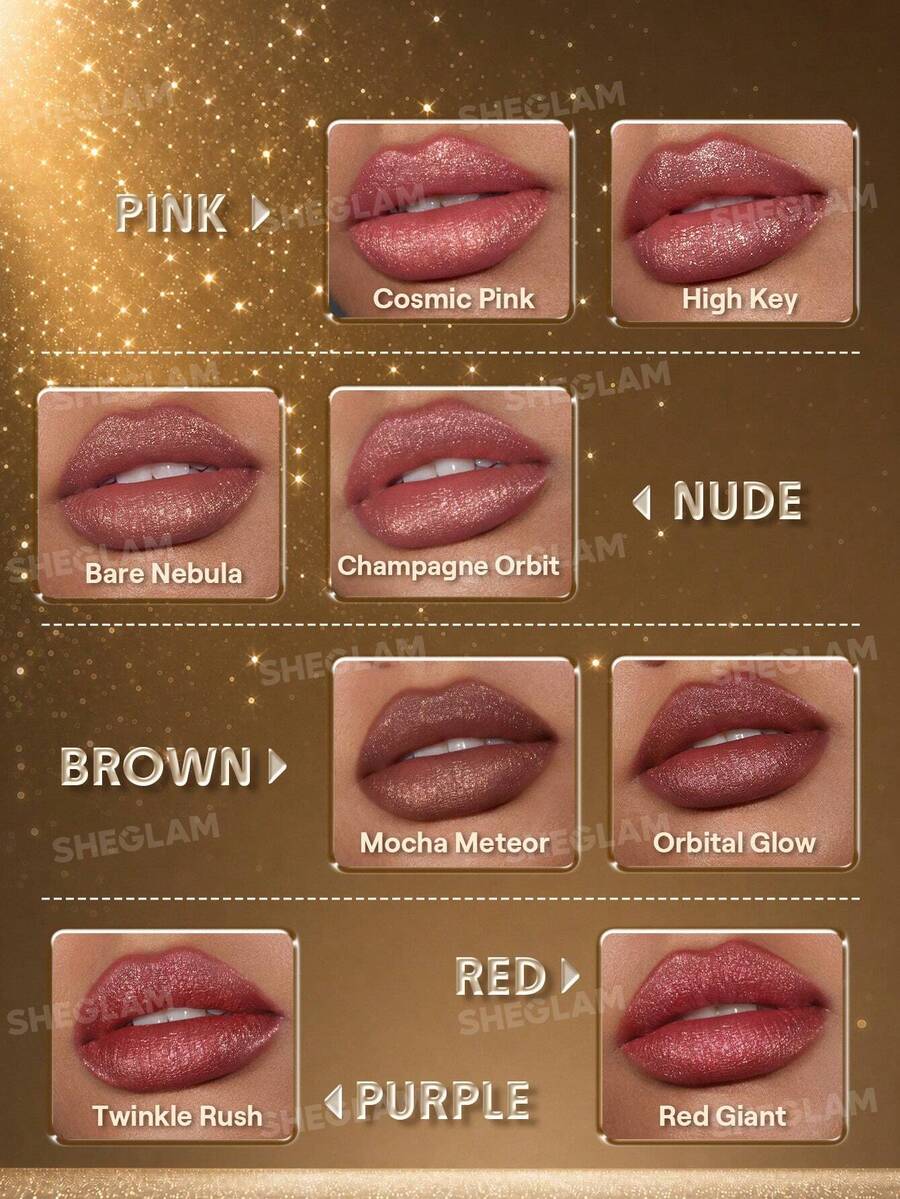 SHEGLAM Stardust Swipe أحمر شفاه سائل بلمعة جليتر 033