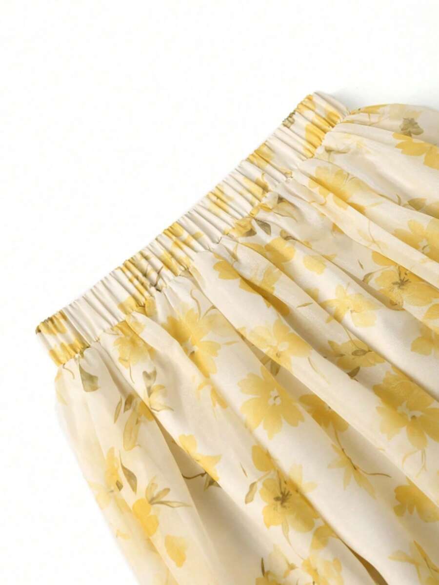 SHEIN GlowEve طقم كاميسول وتنورة بطبعة زهور