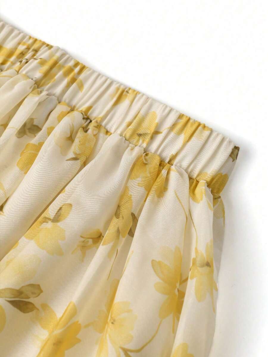 SHEIN GlowEve طقم كاميسول وتنورة بطبعة زهور