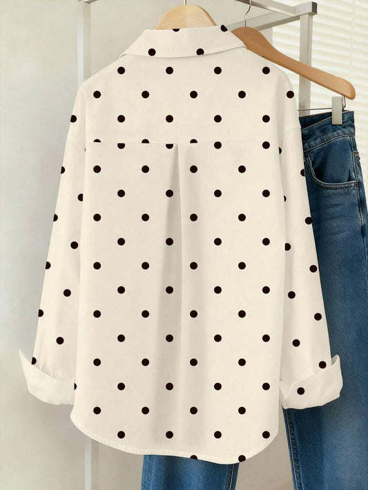 SHEIN Airaco قميص نسائي بطبعة نقاط