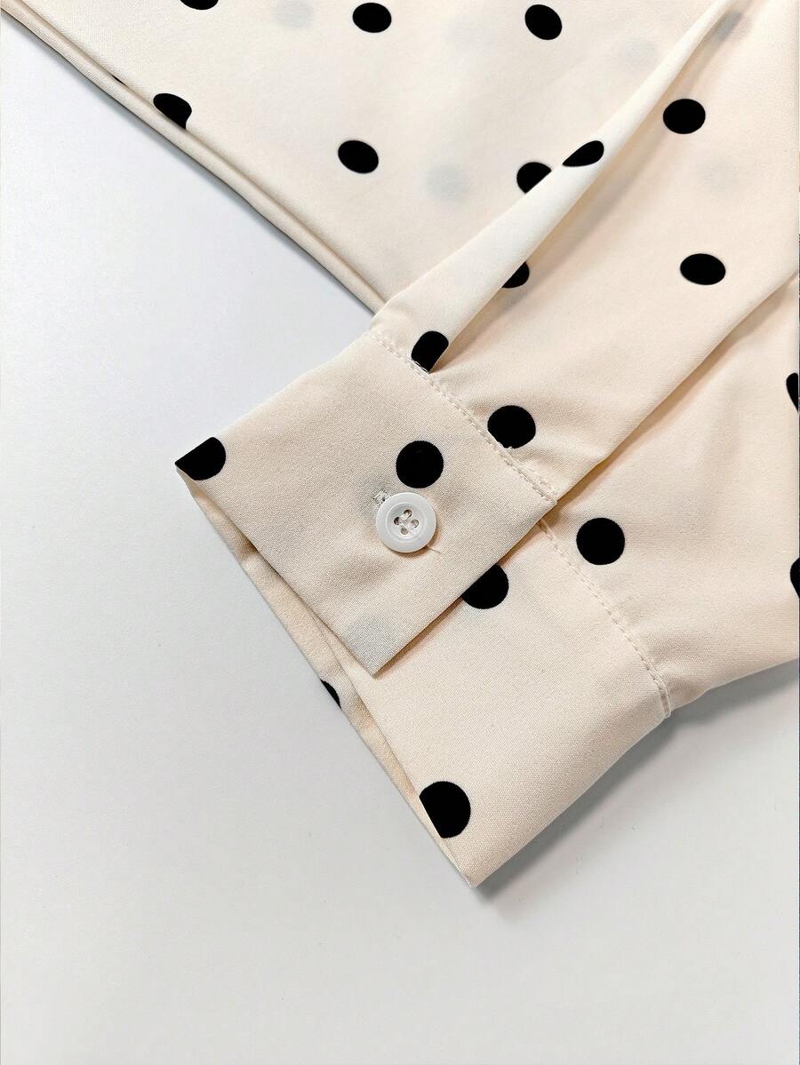 SHEIN Airaco قميص نسائي بطبعة نقاط