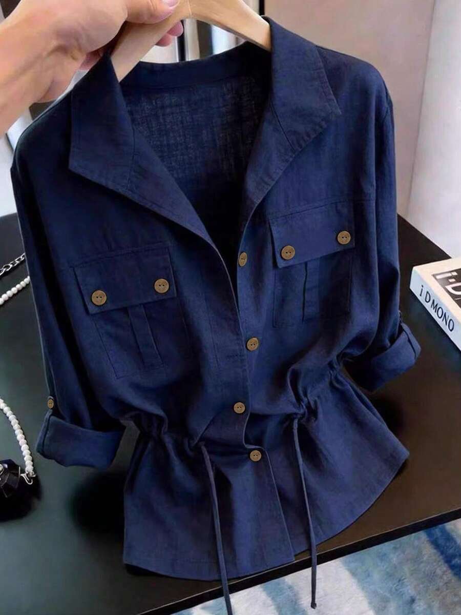SHEIN Franclia جاكيت نسائي كاجوال بخصر محدد
