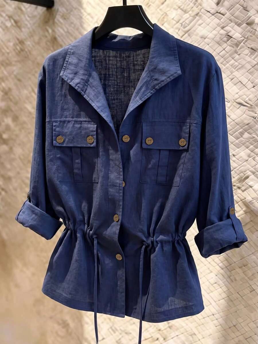 SHEIN Franclia جاكيت نسائي كاجوال بخصر محدد
