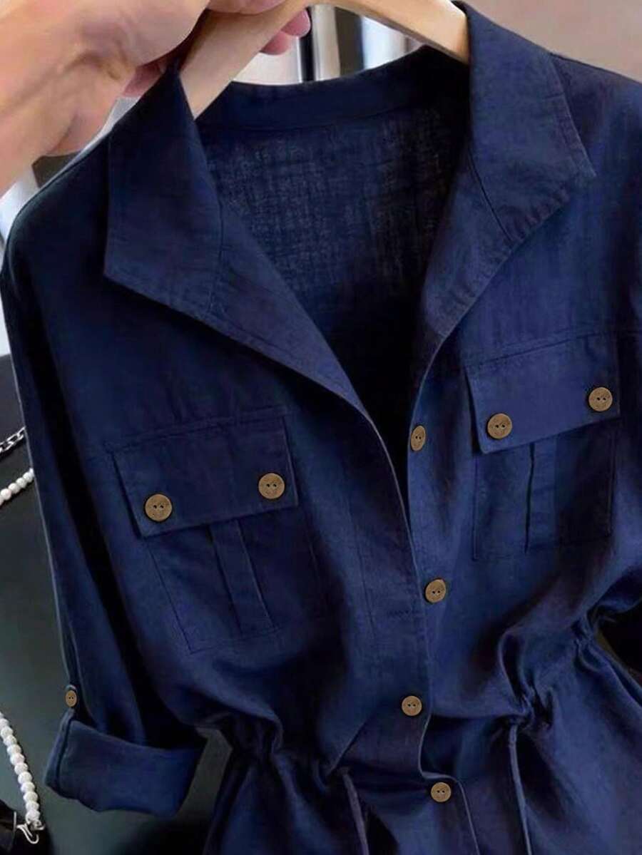 SHEIN Franclia جاكيت نسائي كاجوال بخصر محدد
