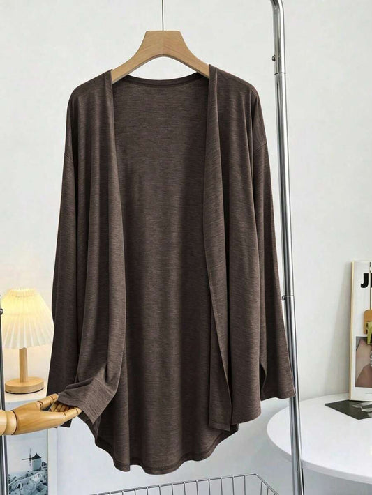 SHEIN Franclia كارديجان نسائي بلون بني