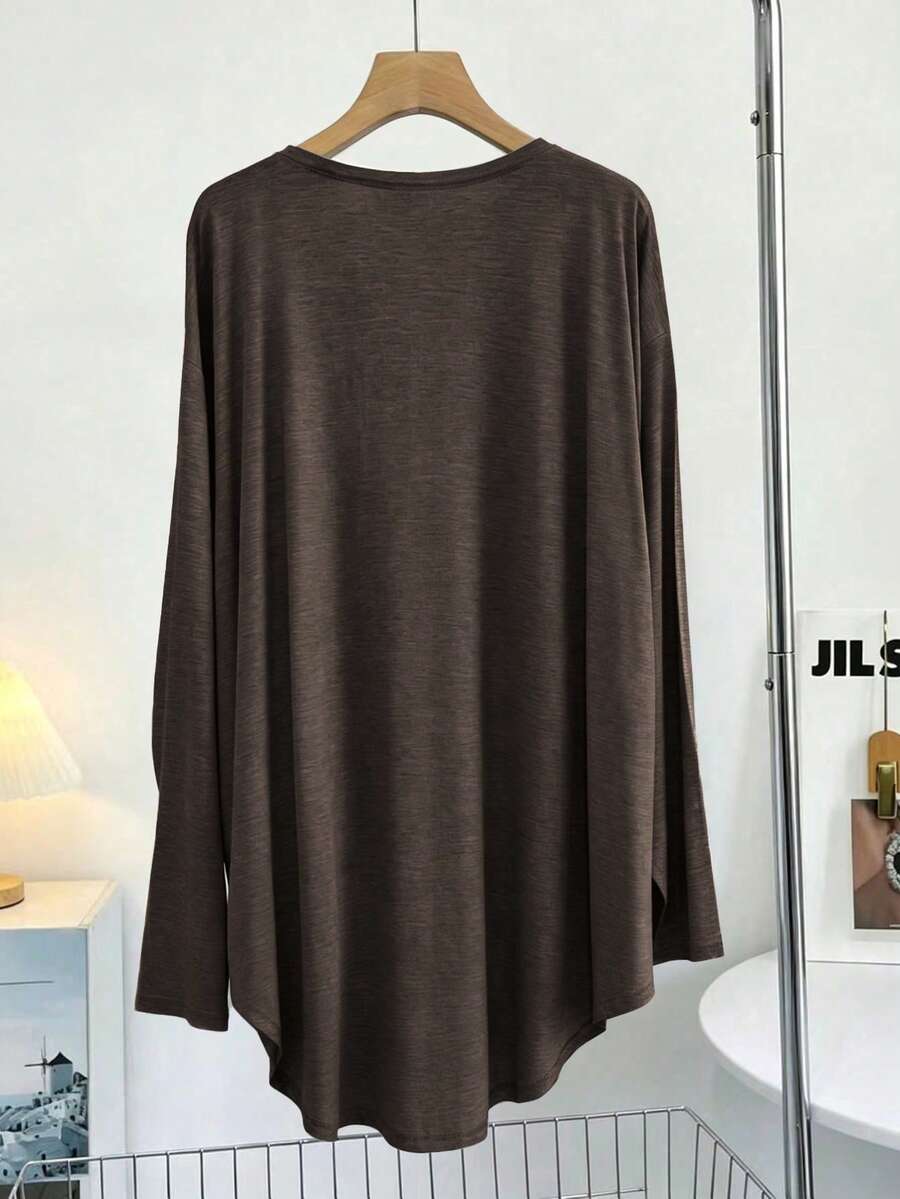 SHEIN Franclia كارديجان نسائي بلون بني