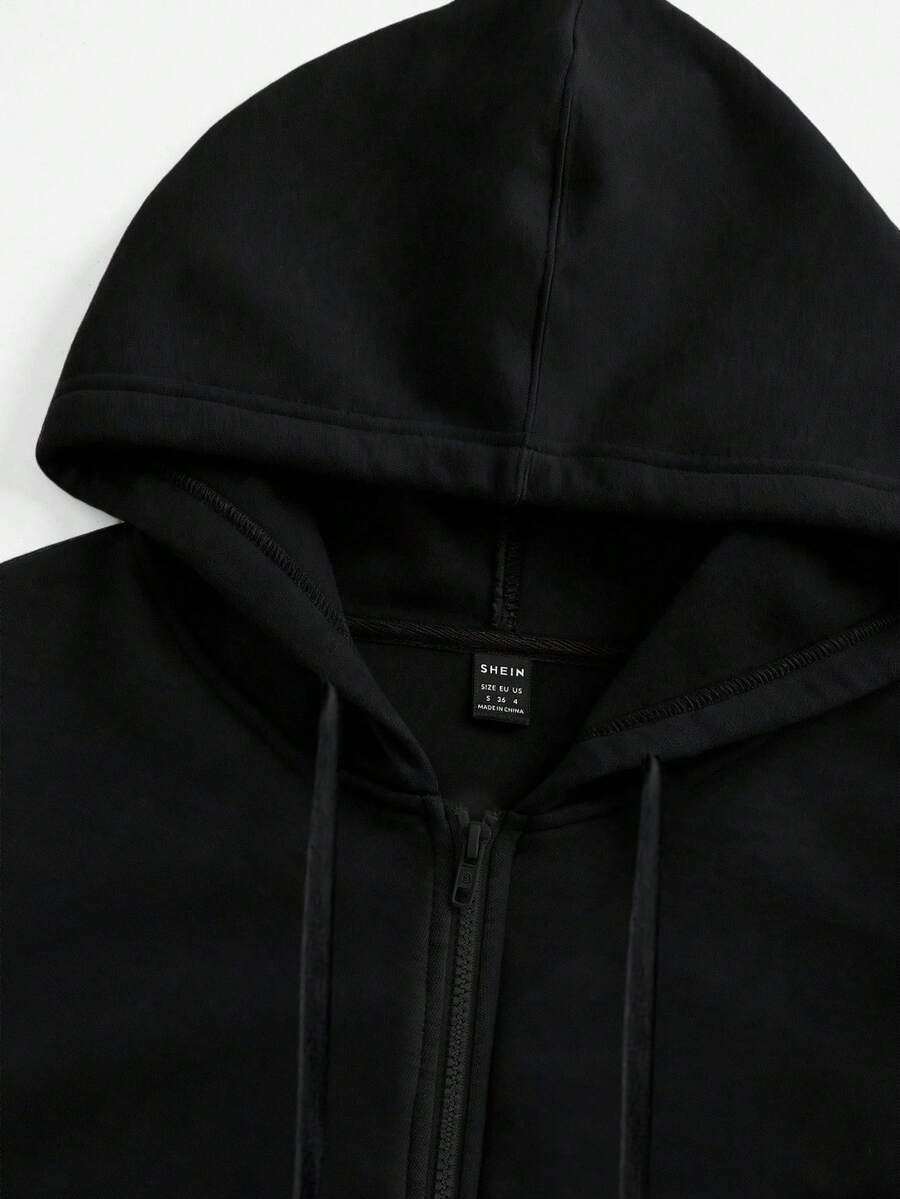 SHEIN EZwear بلوزة رياضية نسائية فضفاضة بسحاب ورباط بطبعة حصان