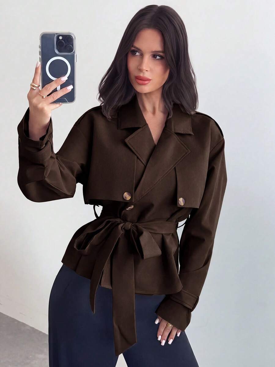 SHEIN Firerie معطف ترنش نسائي أنيق