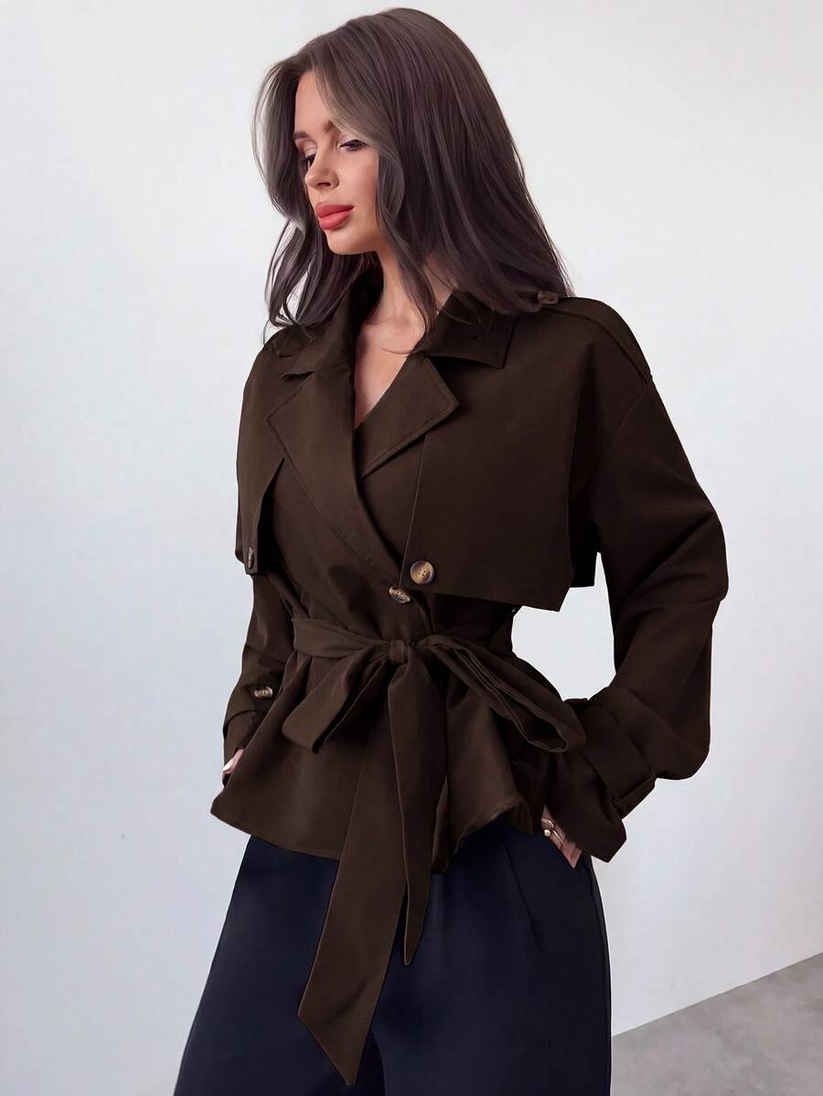 SHEIN Firerie معطف ترنش نسائي أنيق