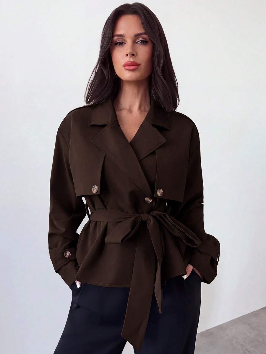 SHEIN Firerie معطف ترنش نسائي أنيق