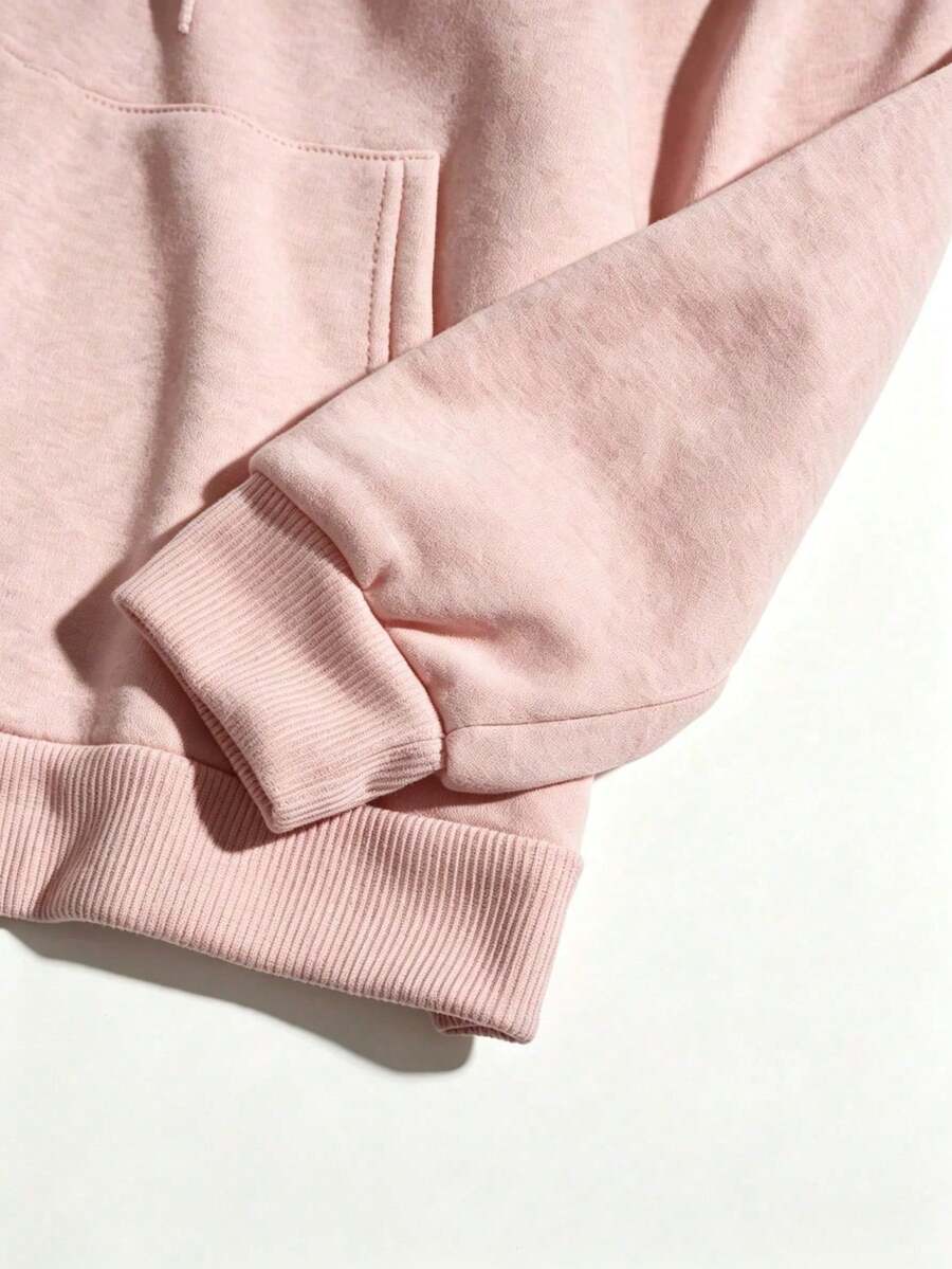 SHEIN هودي نسائي لطيف بطبعة دب مخططة ورباط وقصة فضفاضة