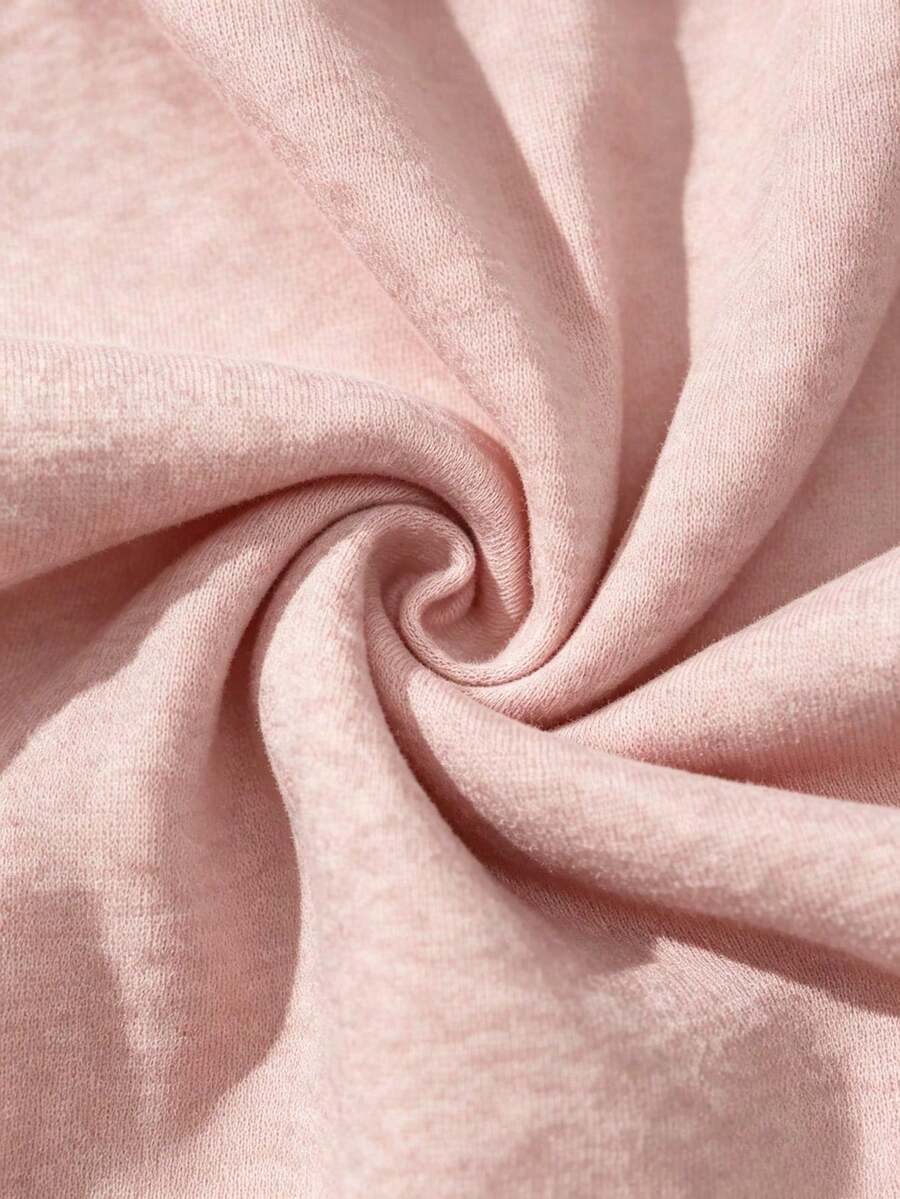 SHEIN هودي نسائي لطيف بطبعة دب مخططة ورباط وقصة فضفاضة