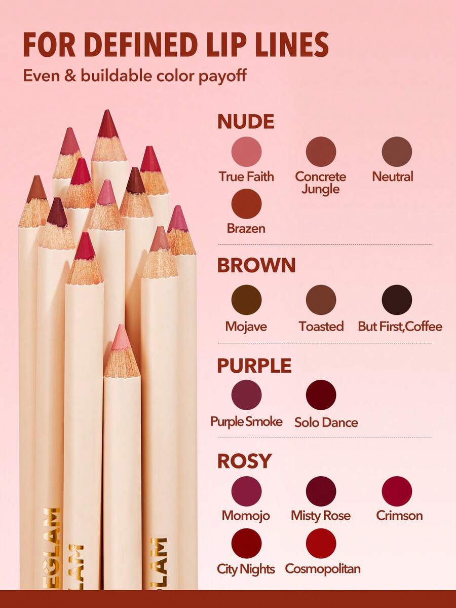 SHEGLAM Lip Facts مجموعة أقلام تحديد شفاه 3 قطع