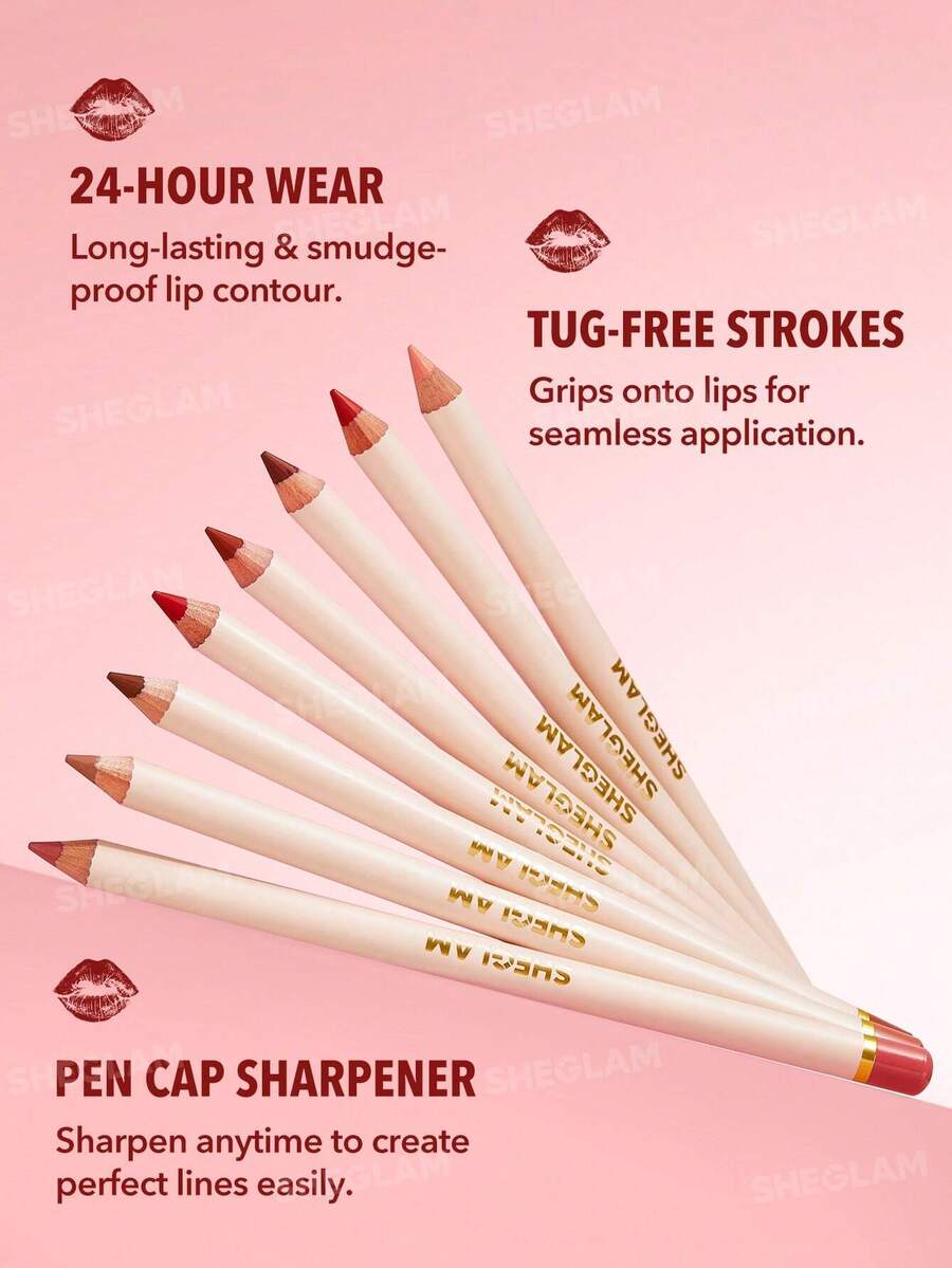 SHEGLAM Lip Facts مجموعة أقلام تحديد شفاه 3 قطع