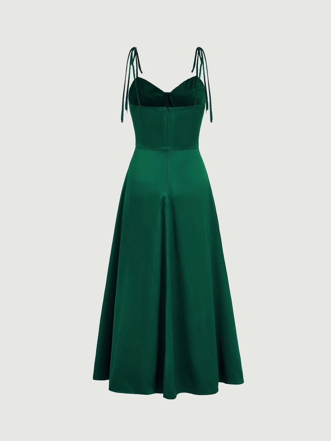 Belle Satin Split Thigh Cami Dress