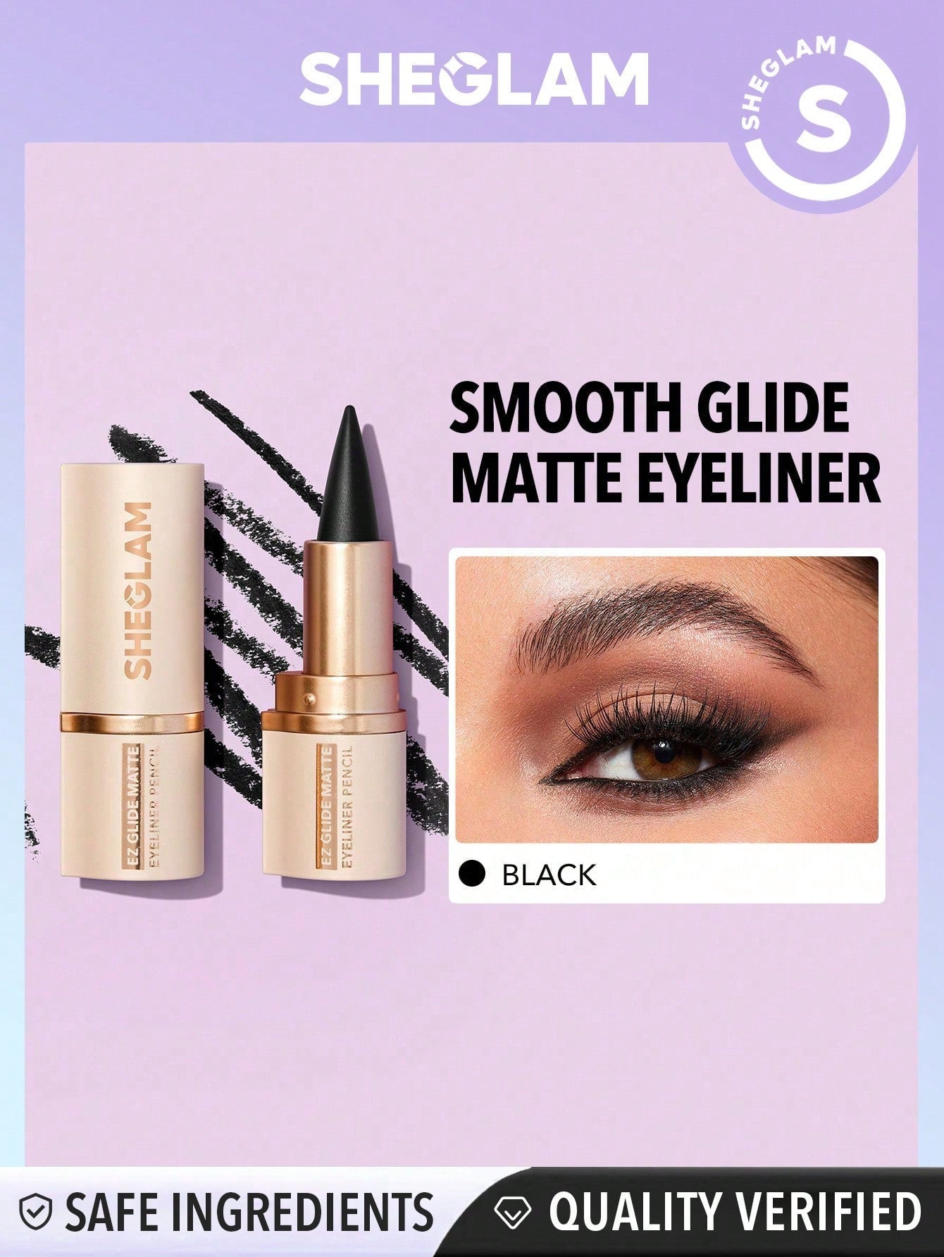 SHEGLAM EZ Glide Matte Eyeliner Pencil Highly Pigmented Black Smoky Eyes Matte Eyeliner Pencil Smudge-Proof Long-Lasting Ultra-Fine Eyeliner Blendable Smooth Cat Eye Eye Make up Black Friday Black Gift Eyeliner