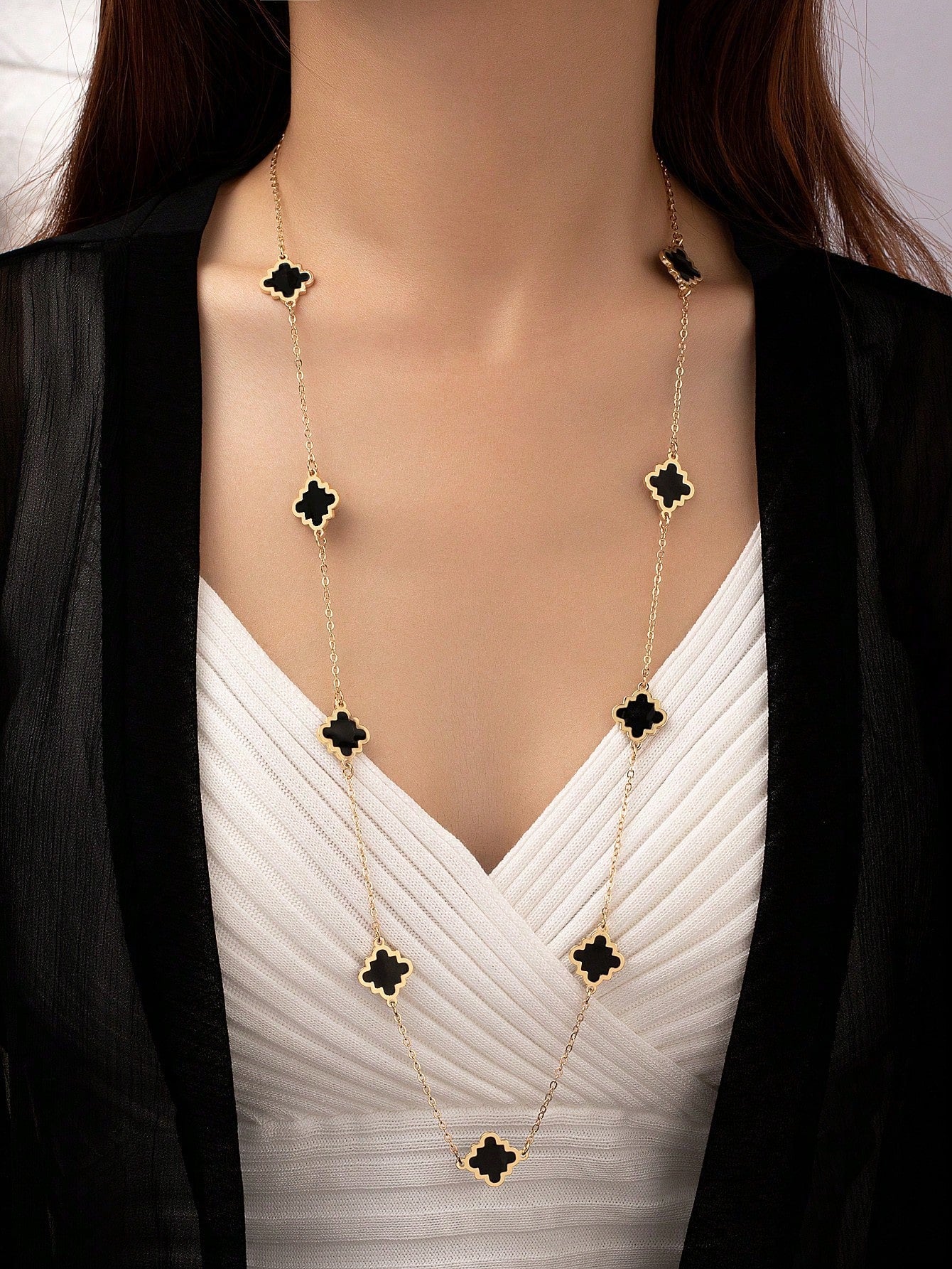 1Pc Fashion Iron Alloy Geometric Decor Long Necklace for Women for Daily Life