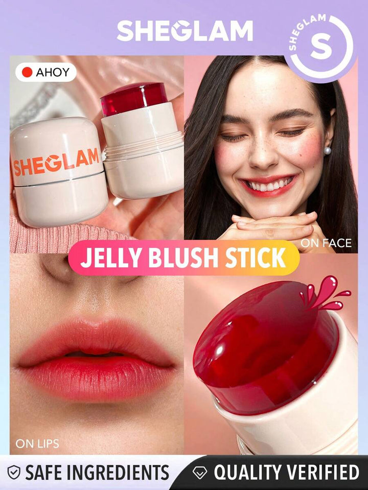 SHEGLAM Jelly-Ahoy أحمر خدود كريمي مع تركيبة مرطبة للشفاه والخدود