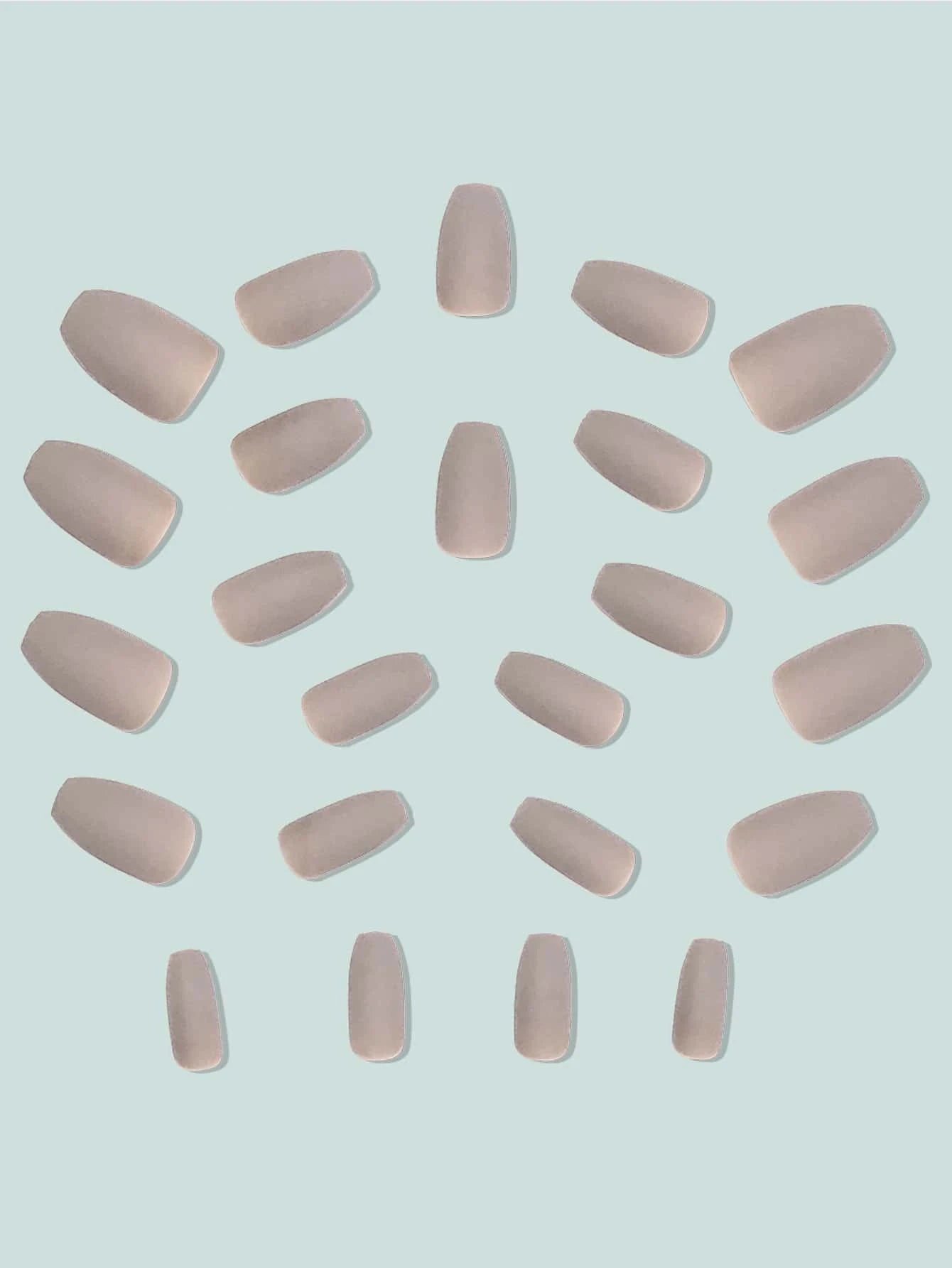24Pcs/Set Medium Long Almond-Shaped Matte Solid Color Full Cover False Nails for Women and Girls