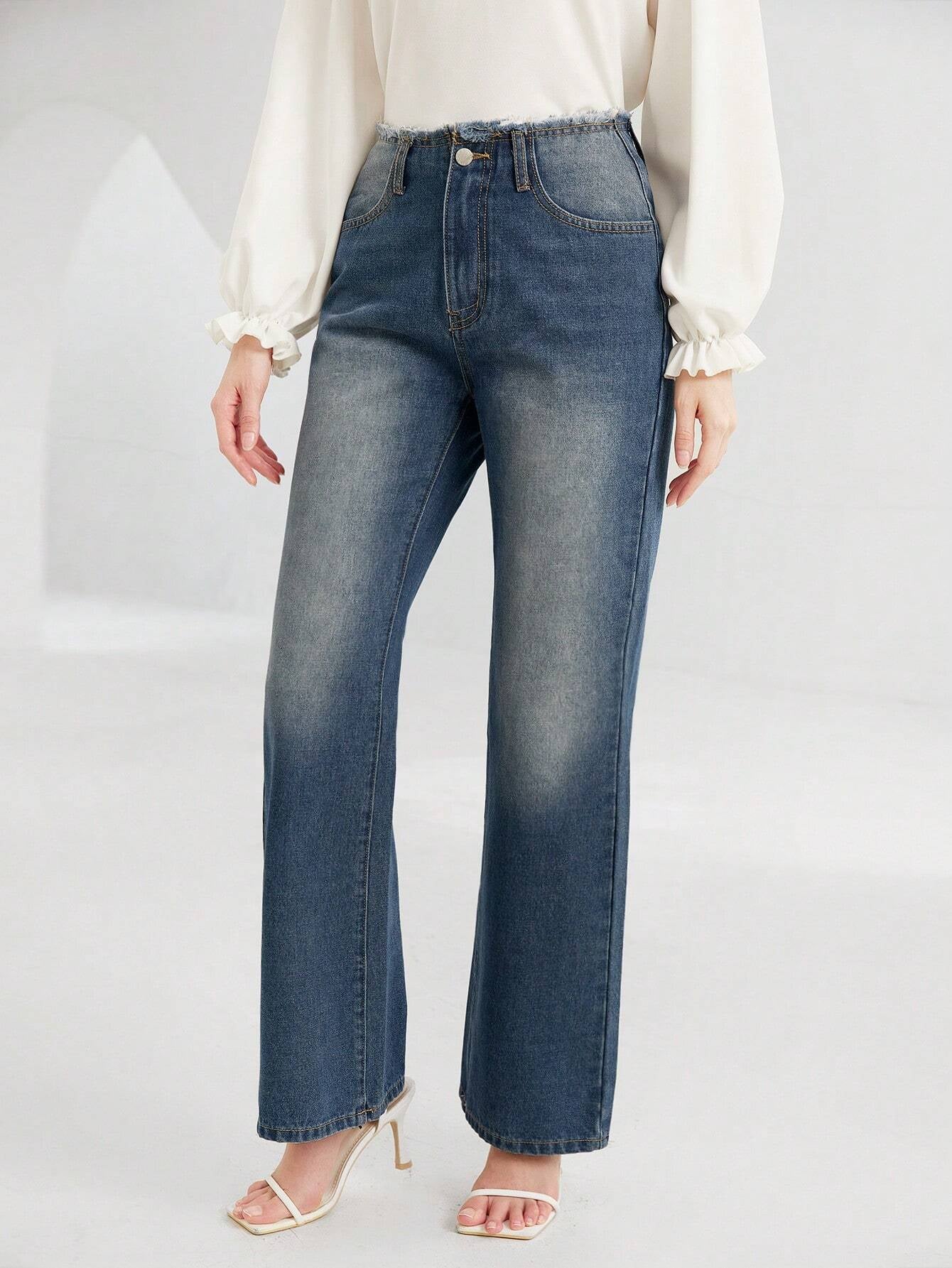 Privé Raw Trim Flare Leg Jeans