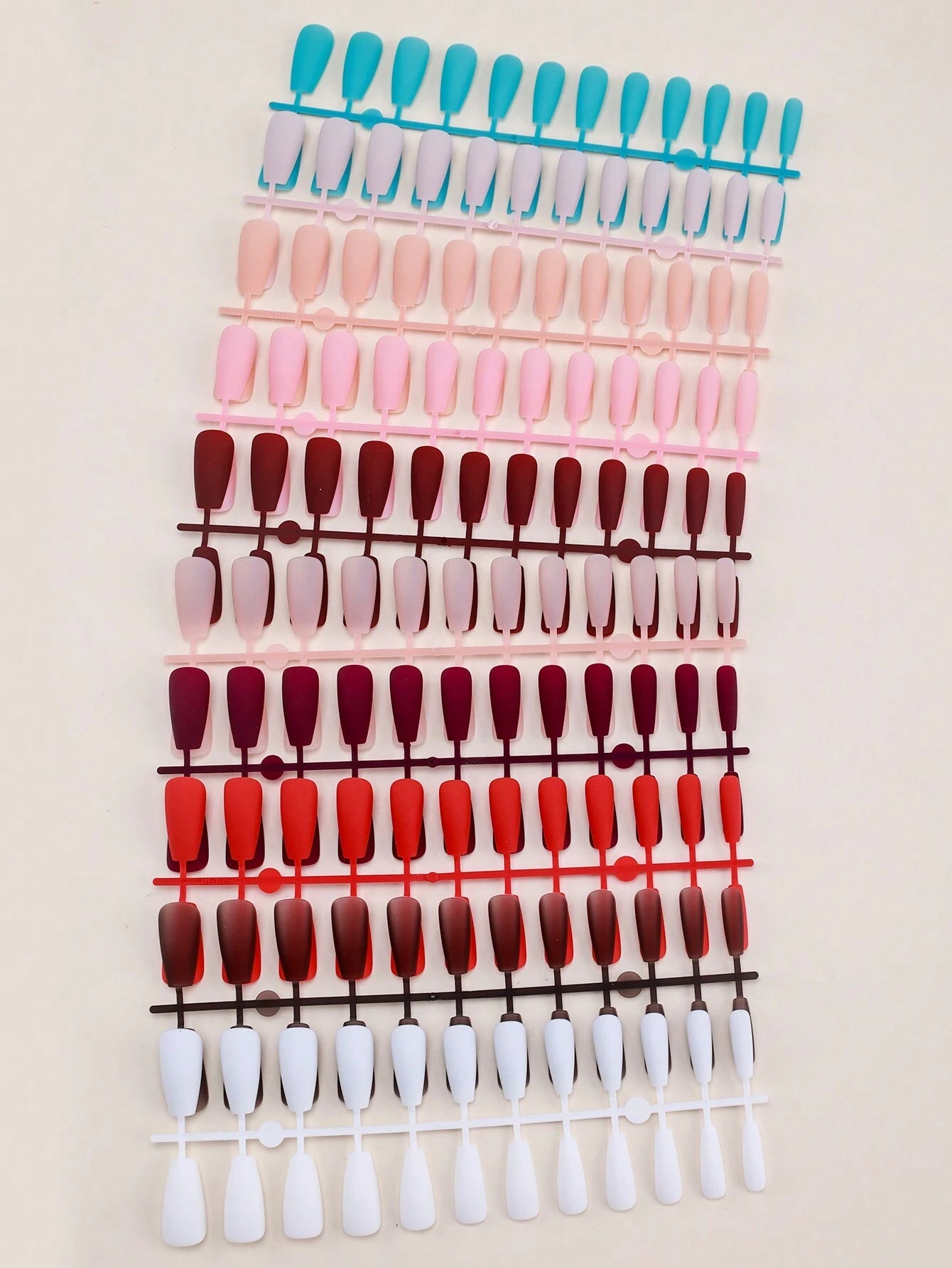 Get Glamorous with 192Pcs Long Coffin Multicolor Ombre Fake Nail