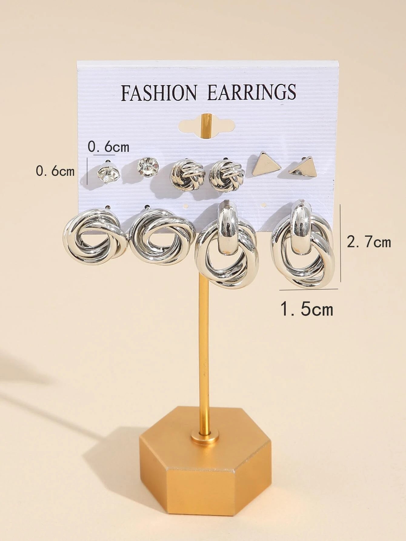 24Pcs Simple Rhinestone, Faux Pearl, Geometric Shape Metal Stud Earrings for Women, Suitable for Vacation, Date, Gift and Daily Wear