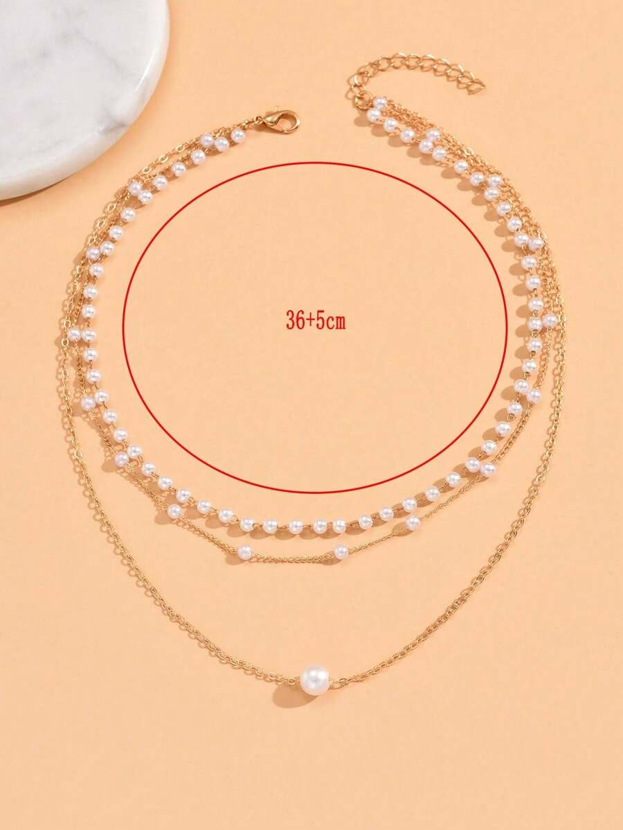SHEIN قلادة لؤلؤية متعددة الالوان قابلة للتعديل