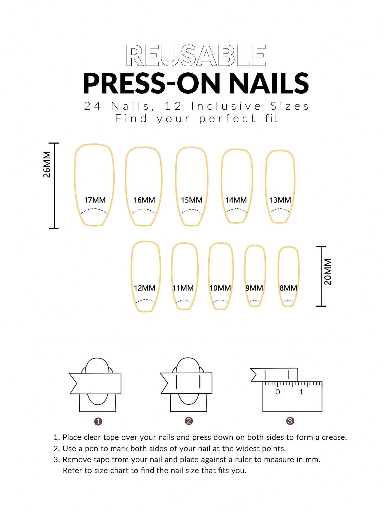Express Your Love with 24Pcs Line Art Long Coffin Stripe Pattern Elegant Full Cover Fake Nail Kit