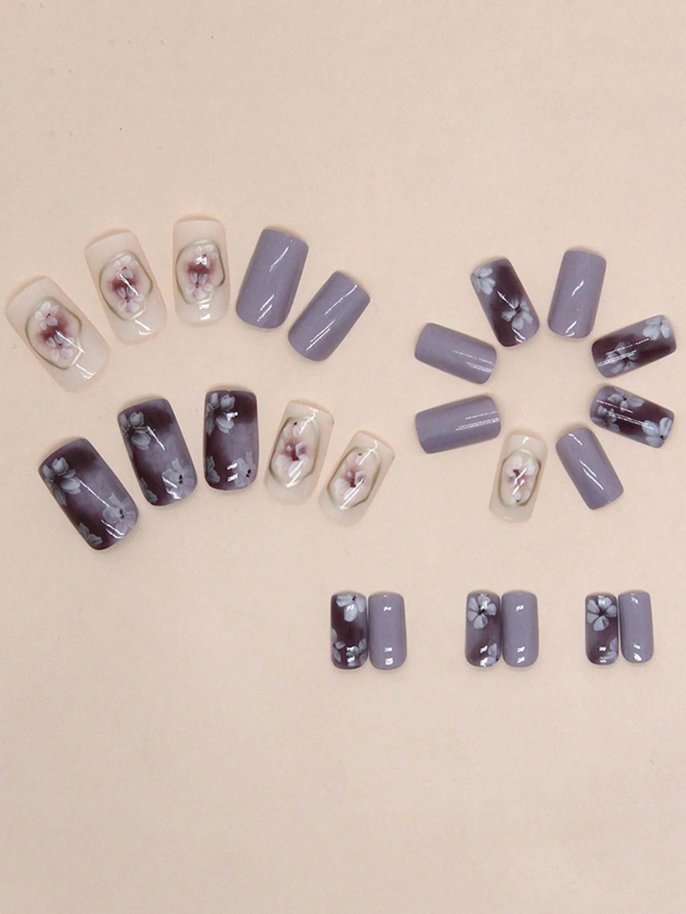 24Pcs Short Minimalist Solid Color False Nails Set for Nail Art Including Red Nails, 1Pc Jelly Glue and 1Pc Nail File