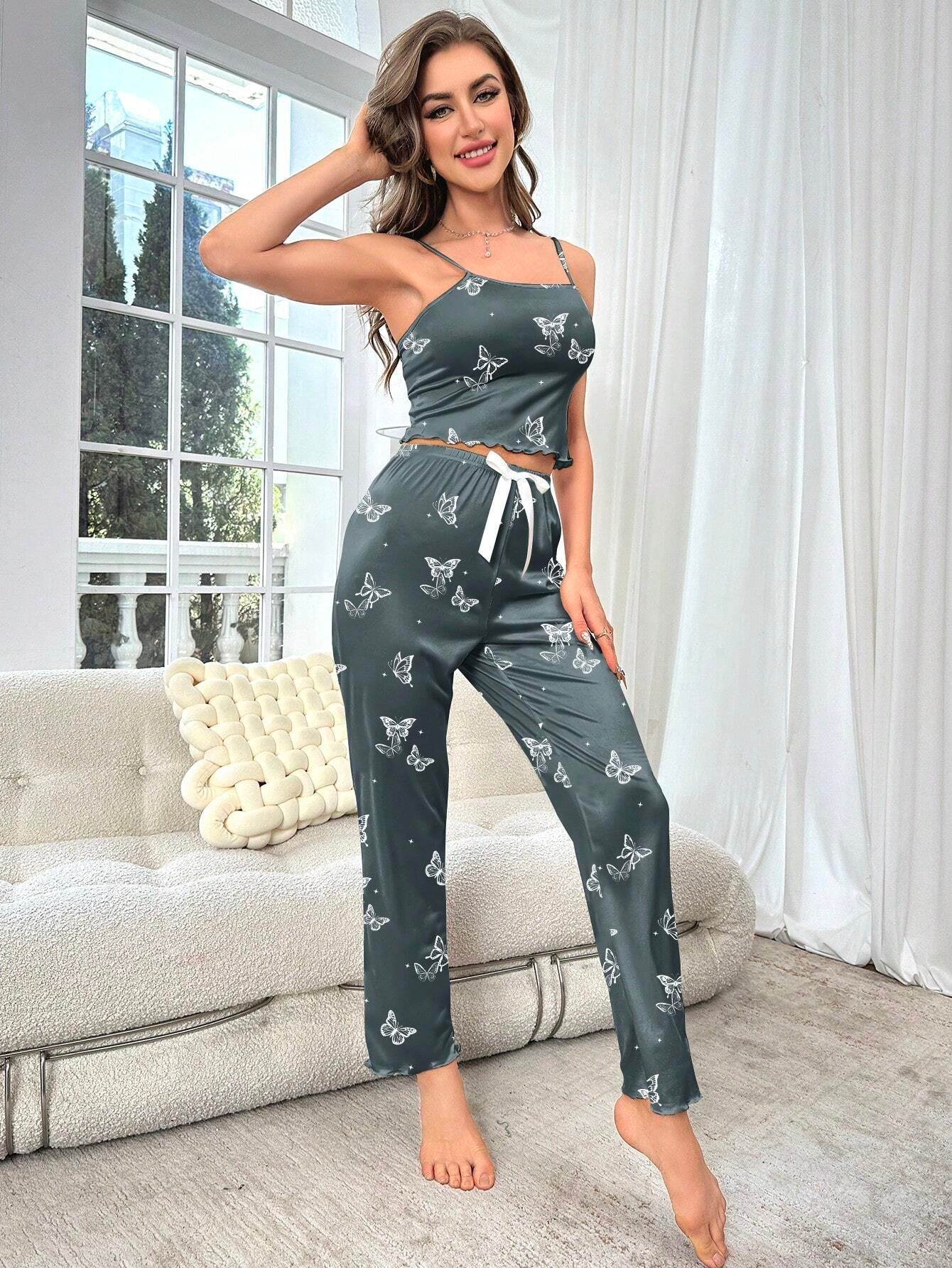 Butterfly Print Cami Top & Pants PJ Set