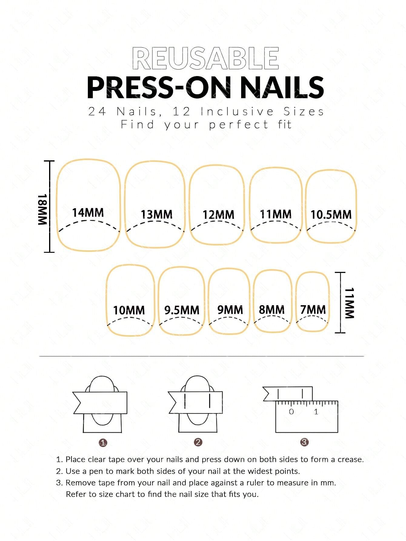 24Pcs Short Square Press on Nails - Cool Metallic Chrome White False Nails | Punk Metal Chrome Finish Short Reusable Fake Nails in 12 Sizes - Nail Kits as Gift for Women and Girls & 1Sheet Tape & 1Pc Nail File