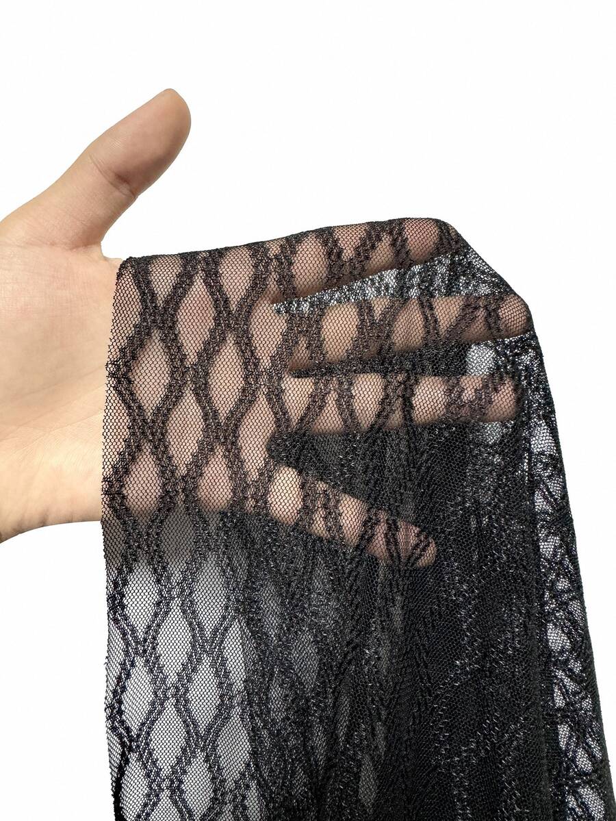 SHEIN Slumberist طقم قطعتين روب شبكي مطرز بالزهور وقميص نوم
